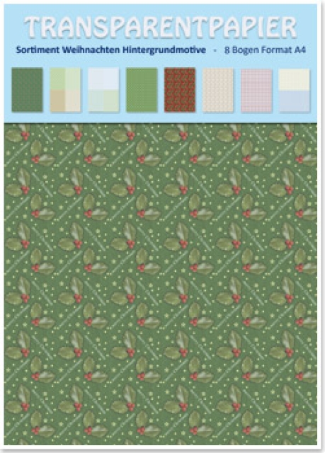 Reddy Cards Transparentpapiersortiment,  A4, weihnachtlich, Hintergrundmotive