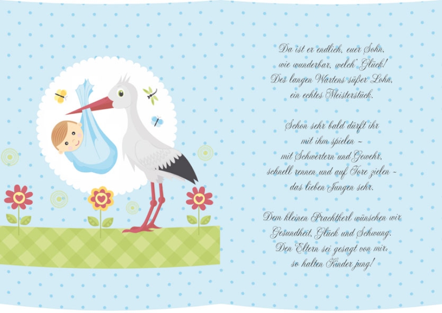 Reddy Cards Transparentpapier,  A5, Gedichte, Geburt Junge