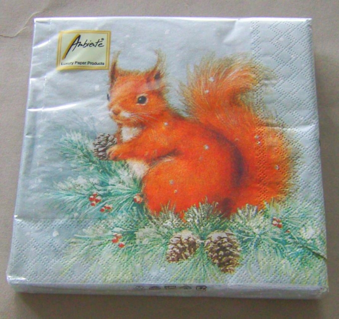 Ambiente Cocktail Serviette Eichhörnchen pro Stück