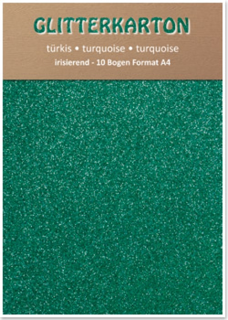 Reddy Cards Glitterkarton 1 Bogen A4 türkis