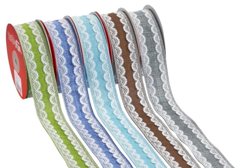 Deko-Band Malmö pro Meter blau