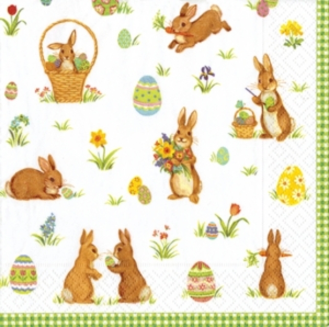 Caspari Cocktail Serviette pro Stück Cottontails