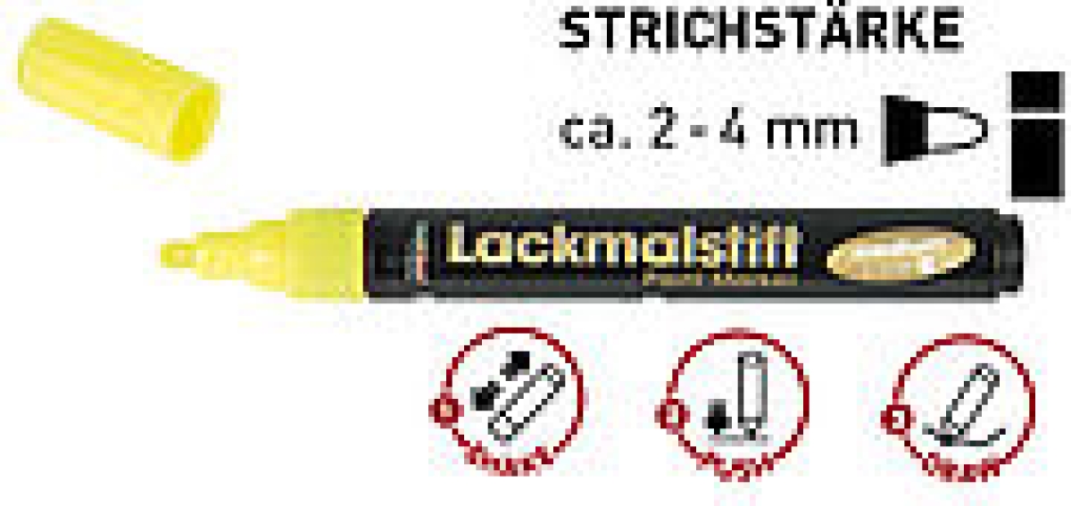 Hobby Line Lackmalstift neongelb 2 - 4 mm