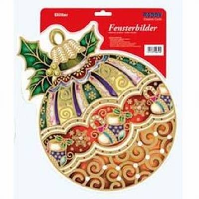 Reddy Fensterbild Kugel mit Geschenken rund 37 x 33 cm