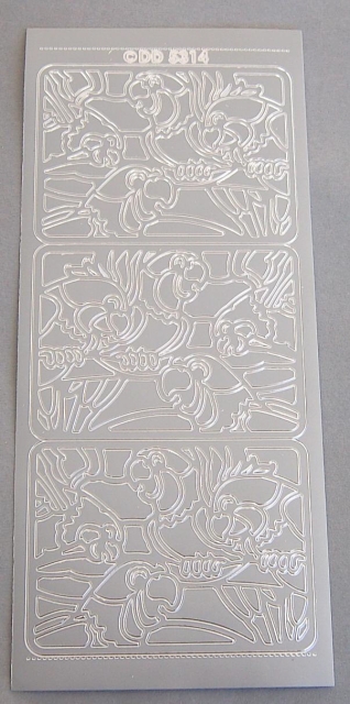Reddy Stickerbogen 10 x 23 cm Papageien, silber