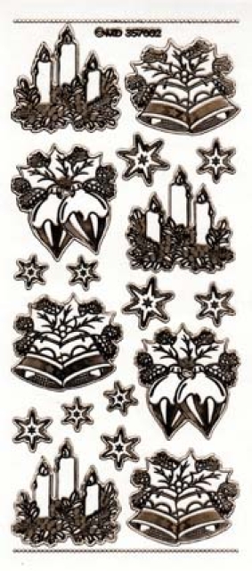 MD Sticker transparent Weihnachtskerze silber