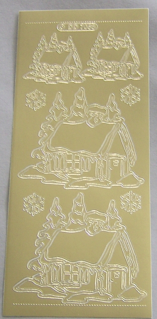 Reddy Stickerbogen 10 x 23 cm Chalets, gold