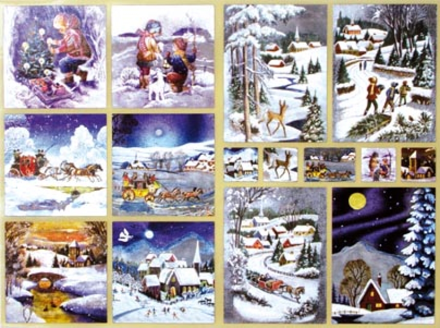 Dufex Stickerbogen Format A 4, Weihnachtslandschaften
