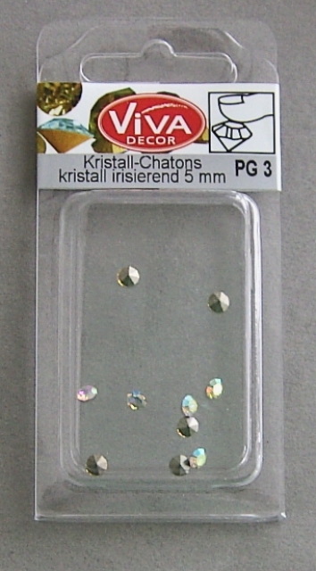 VIVA Decor Kristall-Chatons 10 Stück 5 mm kristall irisierend