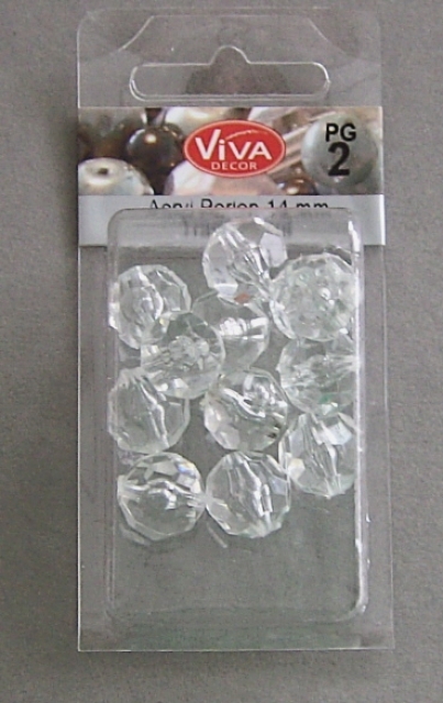 VIVA Decor Acryl Perlen 14 mm transparent