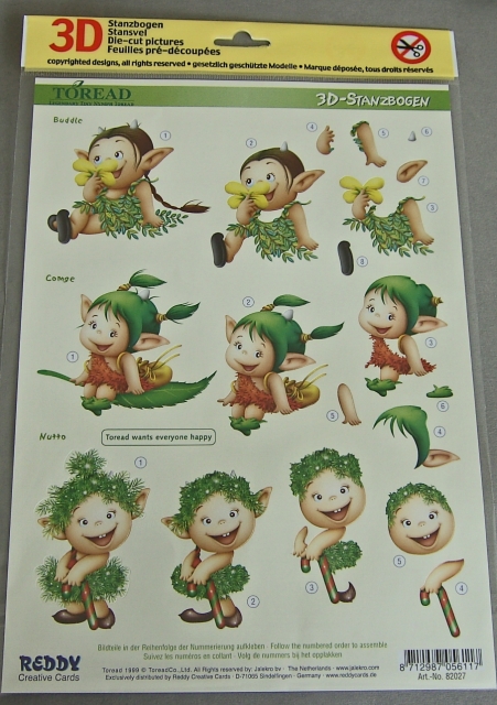3D Stanzbogen 3 Toreads Buddle, Comge, Nutto