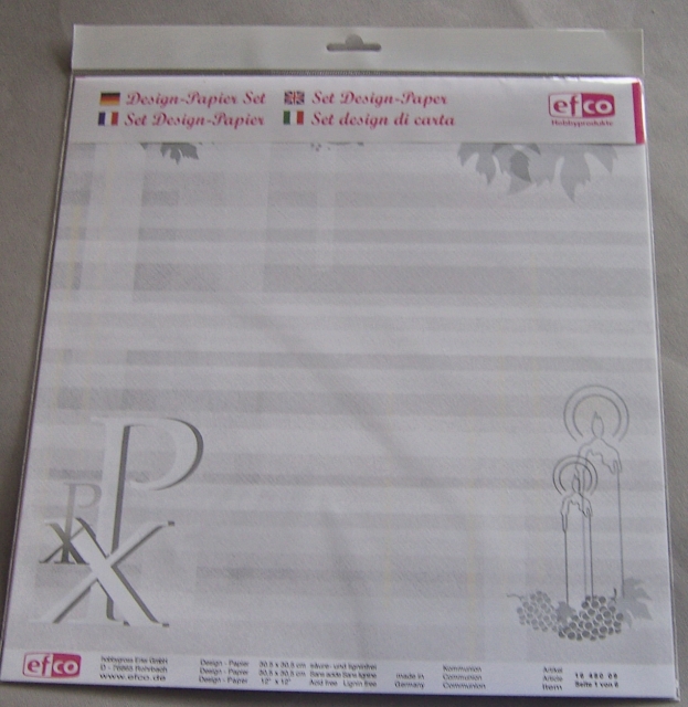 Efco Design-Papier Set 6 Stück Thema Kommunion