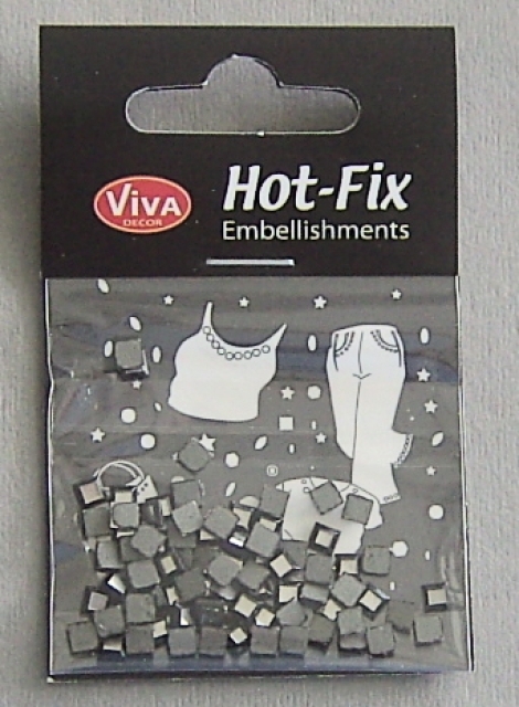 VIVA Decor Hot Fix Steine "Quadrat, schwarz" 4 mm