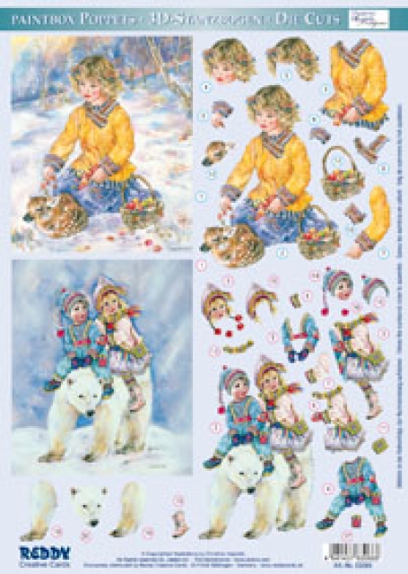 Reddy 3D Stanzbogen Paintbox Poppets Polarreise, Mädchen im Schnee