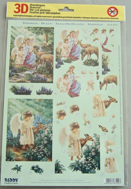 Reddy Cards 3D Stanzbogen Engel mit Rehen