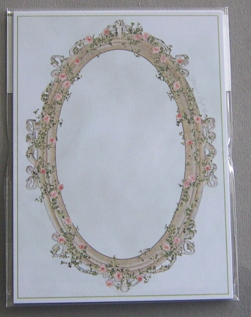 Kartenaufleger 11 x 15 cm 6 Stück Blumenrahmen oval
