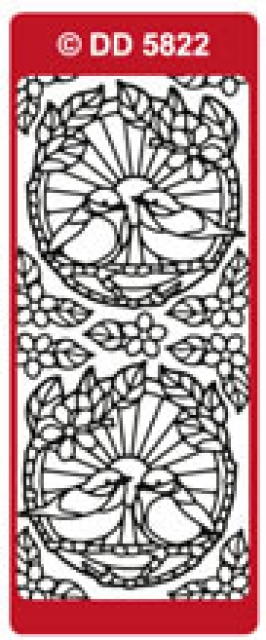 Match-It Sticker Vögel mit Blumen gold
