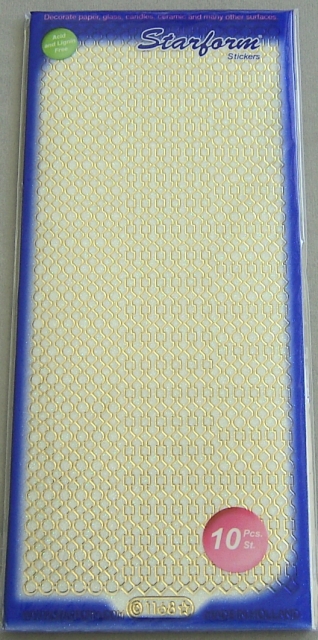 Stickerbogen 10 x 23 cm Aufkleber Flitter Transparent Rand Kette Gold