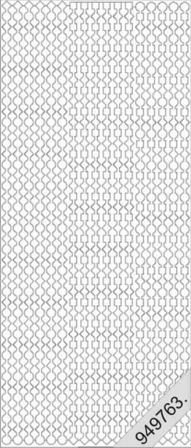 Stickerbogen 10 x 23 cm Aufkleber Flitter Transparent Rand Kette Silber