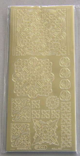 Le Suh Stickerbogen 10 x 23 cm Ornamente gold