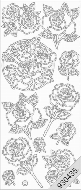Le Suh Stickerbogen 10 x 23 cm Rosen im Kreis gold