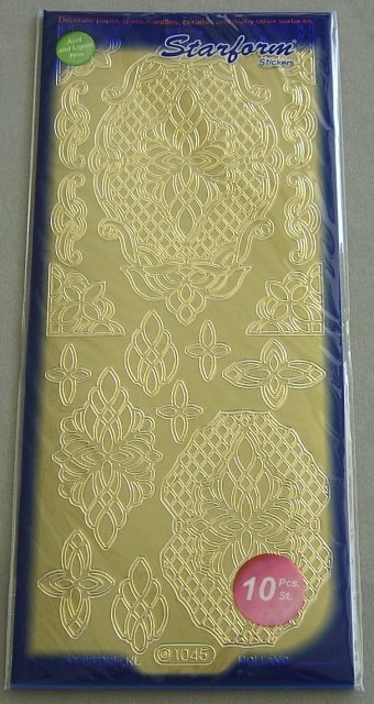 Le Suh Stickerbogen 10 x 23 cm Ornamente gold