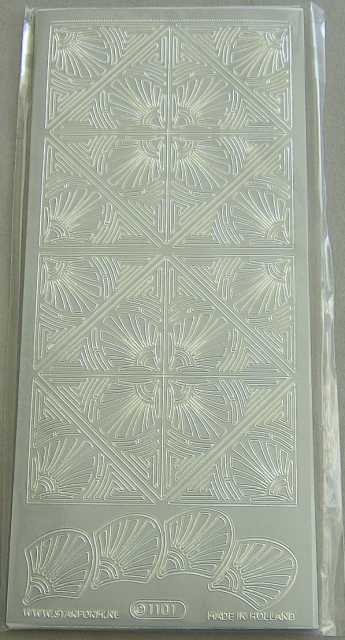 Le Suh Stickerbogen 10 x 23 cm Figuren in Viereck silber