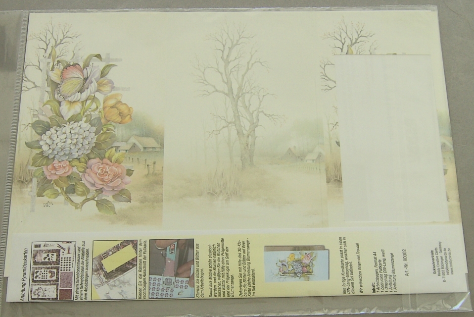 Reddy Bastelset Pyramiden-Faltkarten Blumen mit Schmetterling