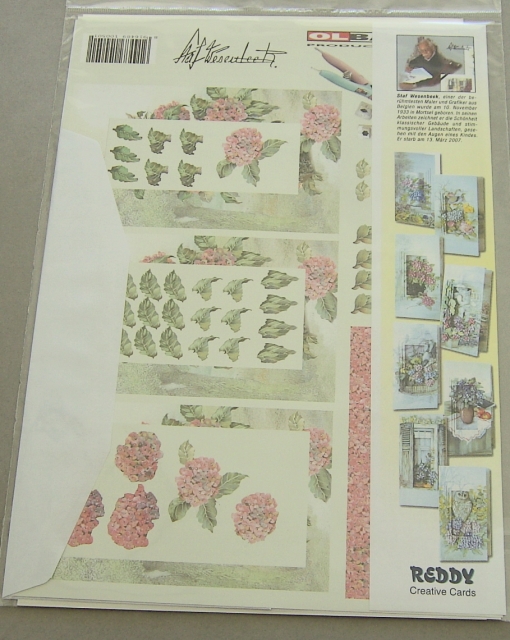 Reddy Bastelset Pyramiden-Faltkarten Hortensien in rosé