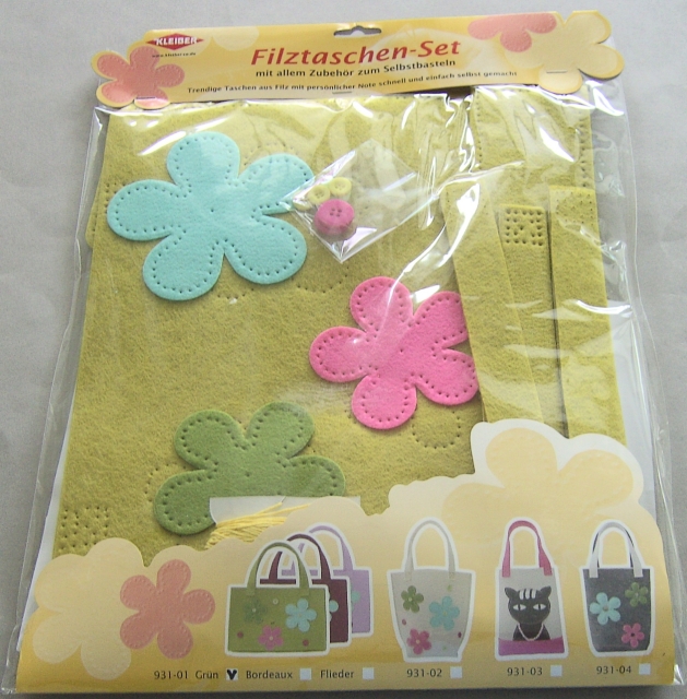 Kleiber Filztaschen-Set Blümchen grün