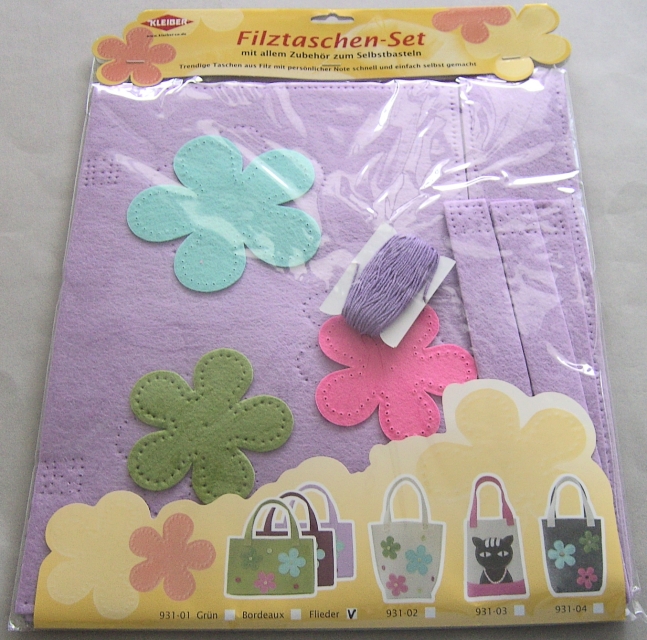 Kleiber Filztaschen-Set Blümchen flieder