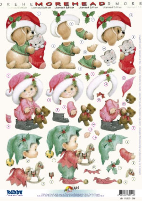 3D Stanzbogen Moreheads mit Weihnachtsgeschenken
