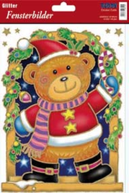 Reddy Fensterbild Weihnachtsteddy 20 x 30 cm