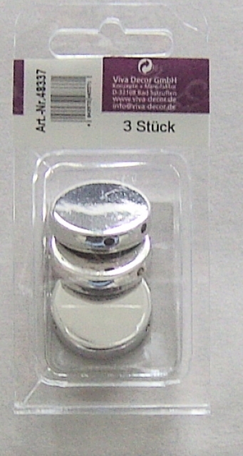 VIVA Decor Schmuckeinfassung rund silber 28 mm 3 Stück