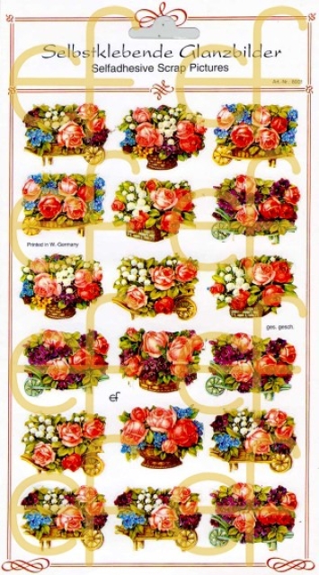 Selbstklebende Glanzbilder 18 Blumenmotive