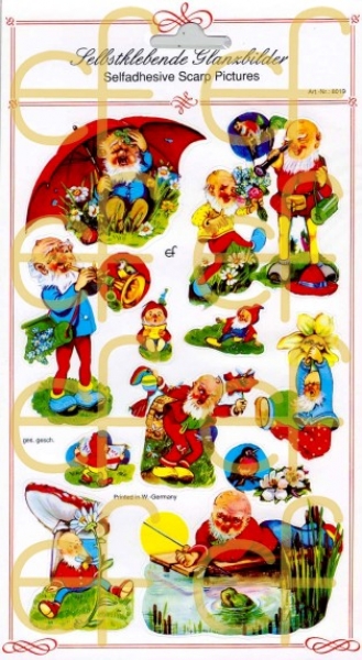 Selbstklebende Glanzbilder Märchen / Zwerge