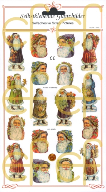 Selbstklebende Glanzbilder Weihnachtsmann
