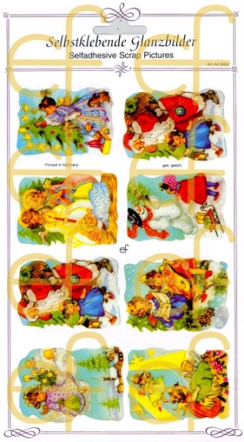 Selbstklebende Glanzbilder 8 Weihnachtsmotive