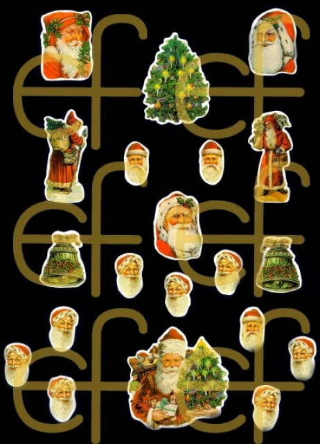Selbstklebende Glanzbilder Weihnachtsmänner