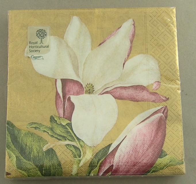 Caspari Lunch Serviette pro Stück Magnolia Blooms