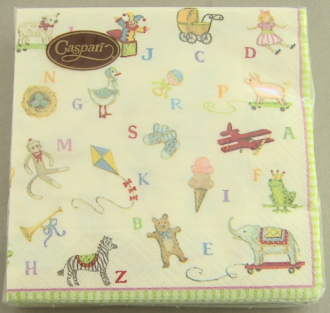 CASPARI Serviette pro Stück Alphabet