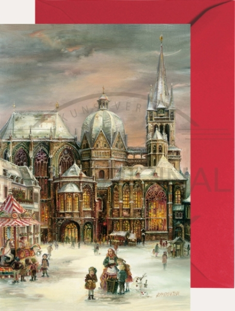 Miniadventskalender mit Umschlag Aachen Dom