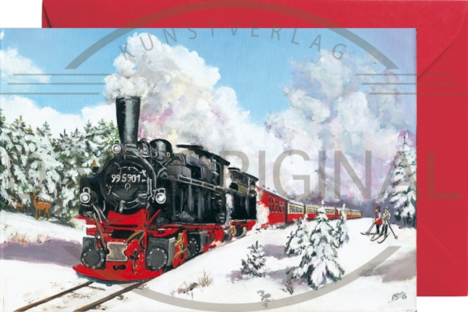 Miniadventskalender mit Umschlag Harzer Schmalspurbahn