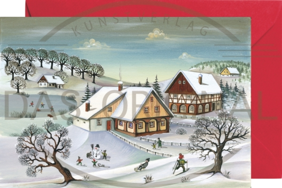 Miniadventskalender mit Umschlag Schöne Winterzeit