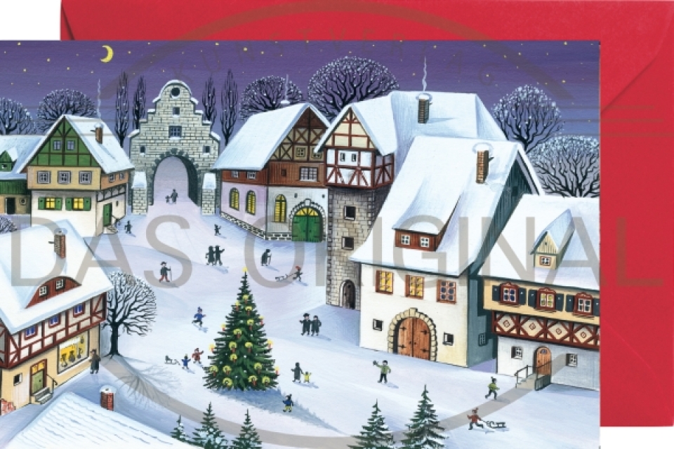 Miniadventskalender mit Umschlag Weihnachtsabend