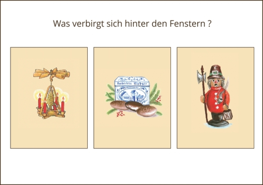 Miniadventskalender mit Umschlag Christkindlesmarkt Nürnberg