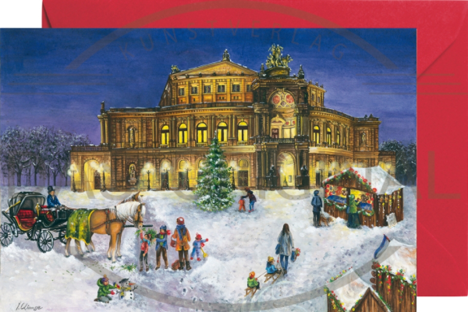 Mini Adventskalender mit Umschlag Dresden Semperoper