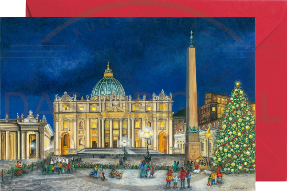 Mini Adventskalender mit Umschlag Petersdom in Rom