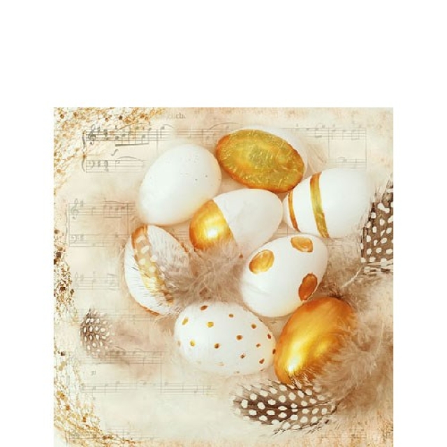 Ambiente Cocktail Serviette 25 x 25 cm pro Stück Golden Eggs