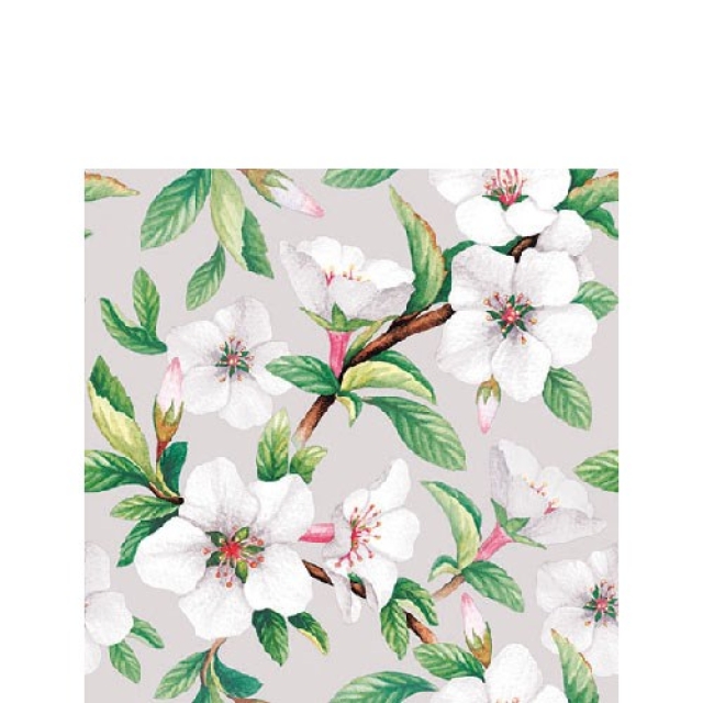 Ambiente Cocktail Serviette 25 x 25 cm pro Stück Fleur Stone